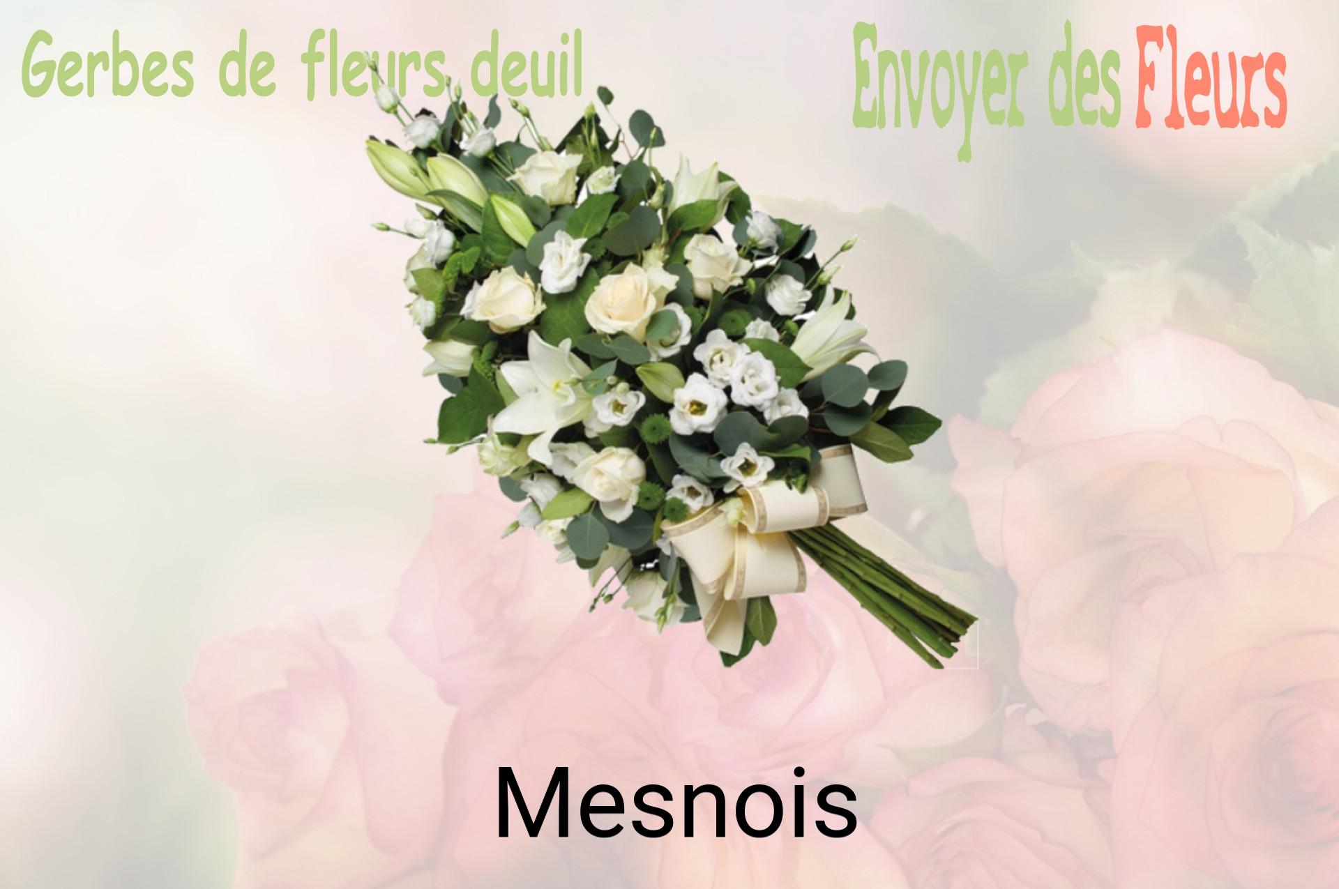 Gerbe de fleurs de deuil livrée à Mesnois